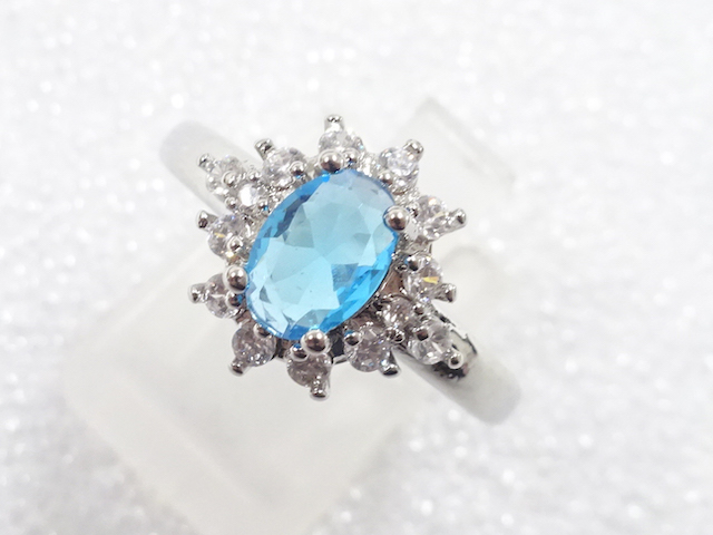 JAPANESE KIMONO / ANTIQUE COLORED STONE RING (SIZE 16)